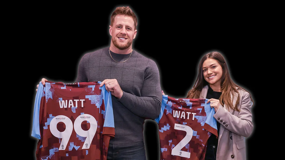 NFL Star JJ Watt and Wife Kealia Invest in Premier League-Bound Burnley FC