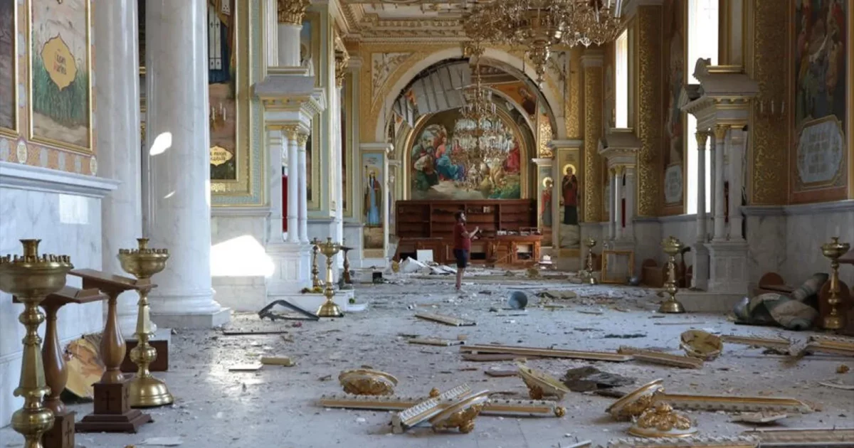Odesa cathedral damage in Russian attack