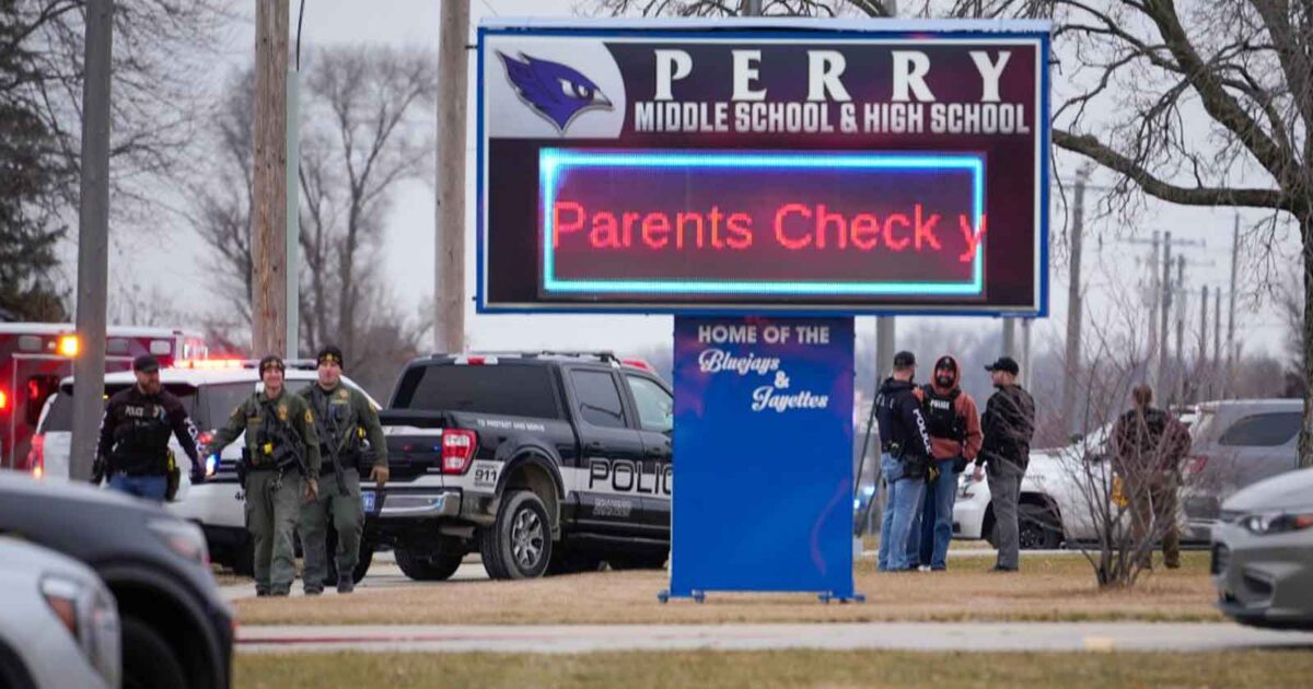 Law enforcement is outside Perry High School